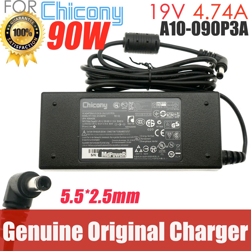 A15-090P1A Chicony อะแดปเตอร์ AC 19V 4.74A 90W สําหรับ MSI PS42 ลม U100X U90 U90X แล็ปท็อป A10-090P3