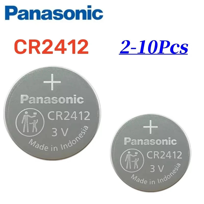 2-10pcs Panasonic CR2412 3V Bateria CR2412 2412 เหรียญแบตเตอรี่ลิเธียมสําหรับกุญแจรถ Bttery