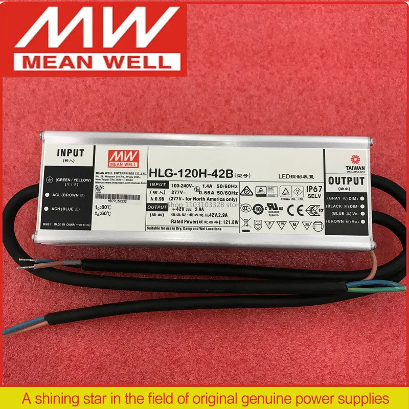 Mianwell dimming แหล่งจ่ายไฟ LED HLG-120H-12B HLG-120H-15B HLG-120H-20B HLG-120H-24B HLG-120H-30B HL