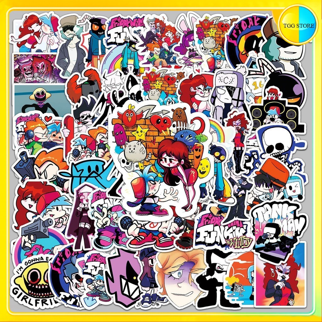 🚚พร้อมส่ง🚚 50ชิ้น สติกเกอร์ เกม Friday Night Funkin' FNF Game Sticker