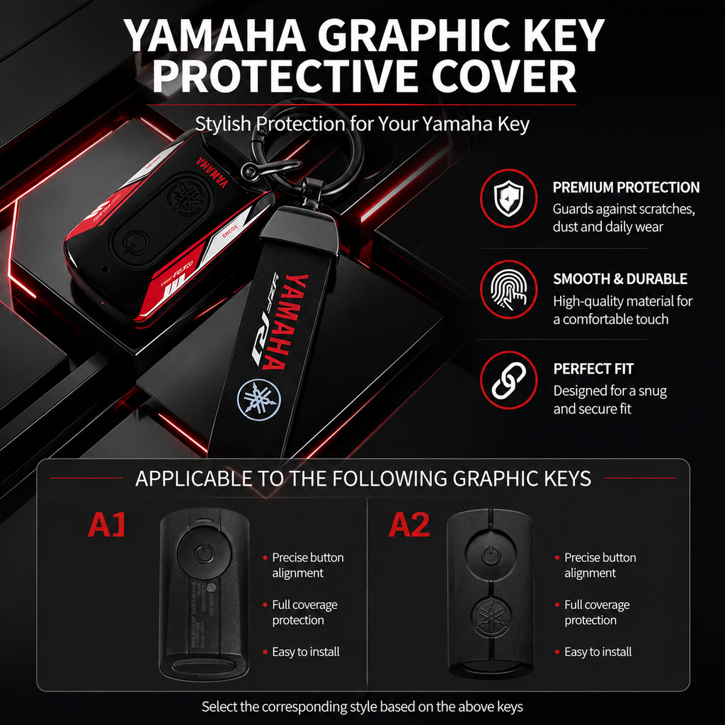 สไตล์แข่ง ABS ﻿รถจักรยานยนต์ Key Case ฝาครอบ Fob Protector อุปกรณ์เสริมพวงกุญแจสําหรับ Yamaha NMAX N
