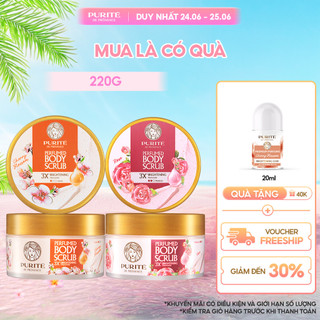 Tẩy Tế Bào Da Chết Dưỡng Sáng PURITÉ Hương Nước Hoa Hoa Anh Đào/ Hoa Hồng 220G
