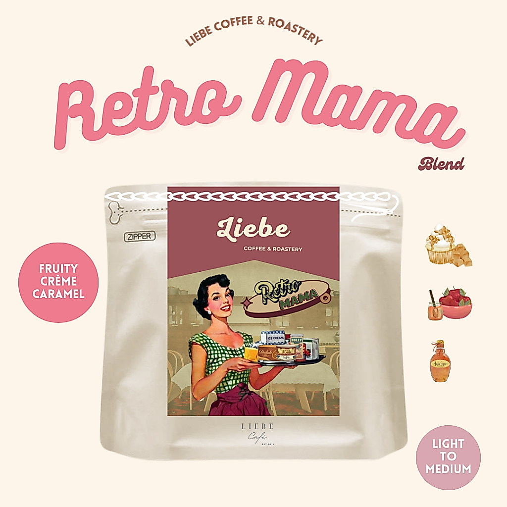 เมล็ดกาแฟ Retro Mama เมล็ดกาแฟ Special blend:Ethiopia Brazil Guatemala Laos< Medium - Light Roast >