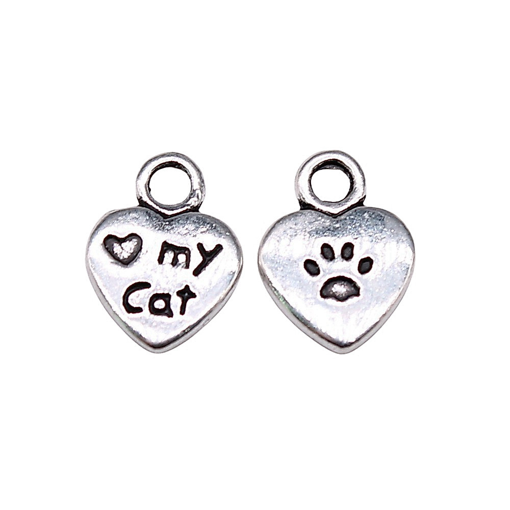 อุปกรณ์เสริมสําหรับเครื่องประดับ Love My Cat Paw พิมพ์ Charms Items อุปกรณ์เสริมสําหรับผู้หญิง 20 ชิ้น