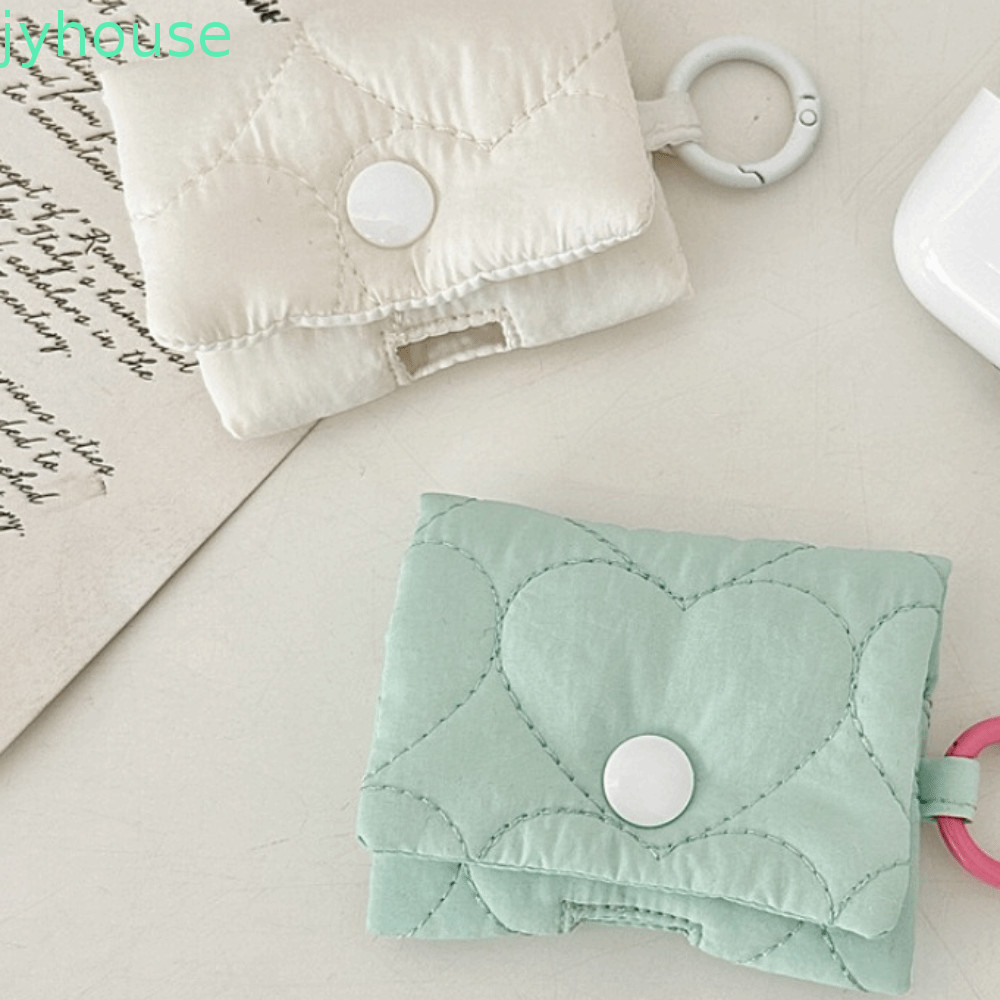 JYHOUSE Heart Headphone Bag, Balletcore Soft Headphone Storage Bag, Cute Candy Color Korean Style Bl