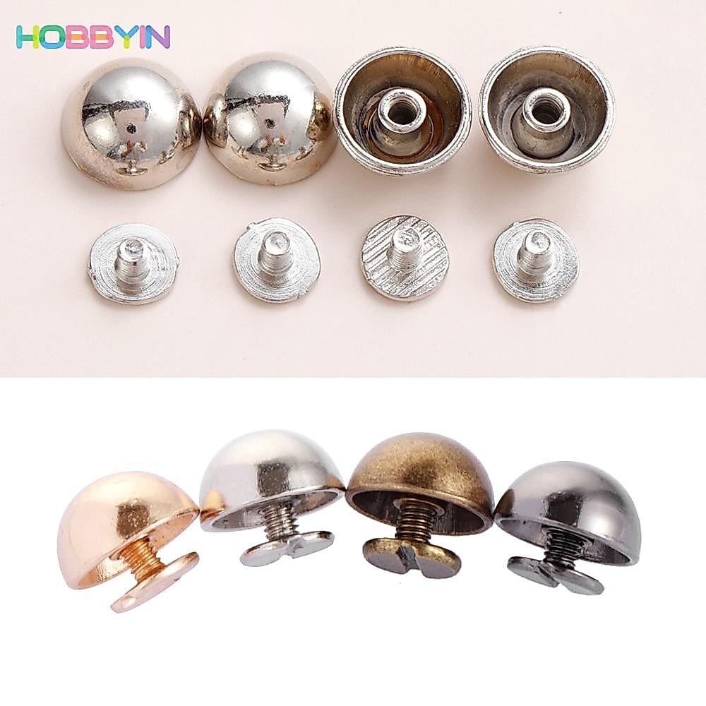 HOBBYIN หมุดโลหะ หัวกลม ขนาด 8 10 12 16 20 มม. สําหรับยึดสายคล้องกระเป๋าเดินทาง เสื้อผ้า รองเท้า 10 ชิ้น