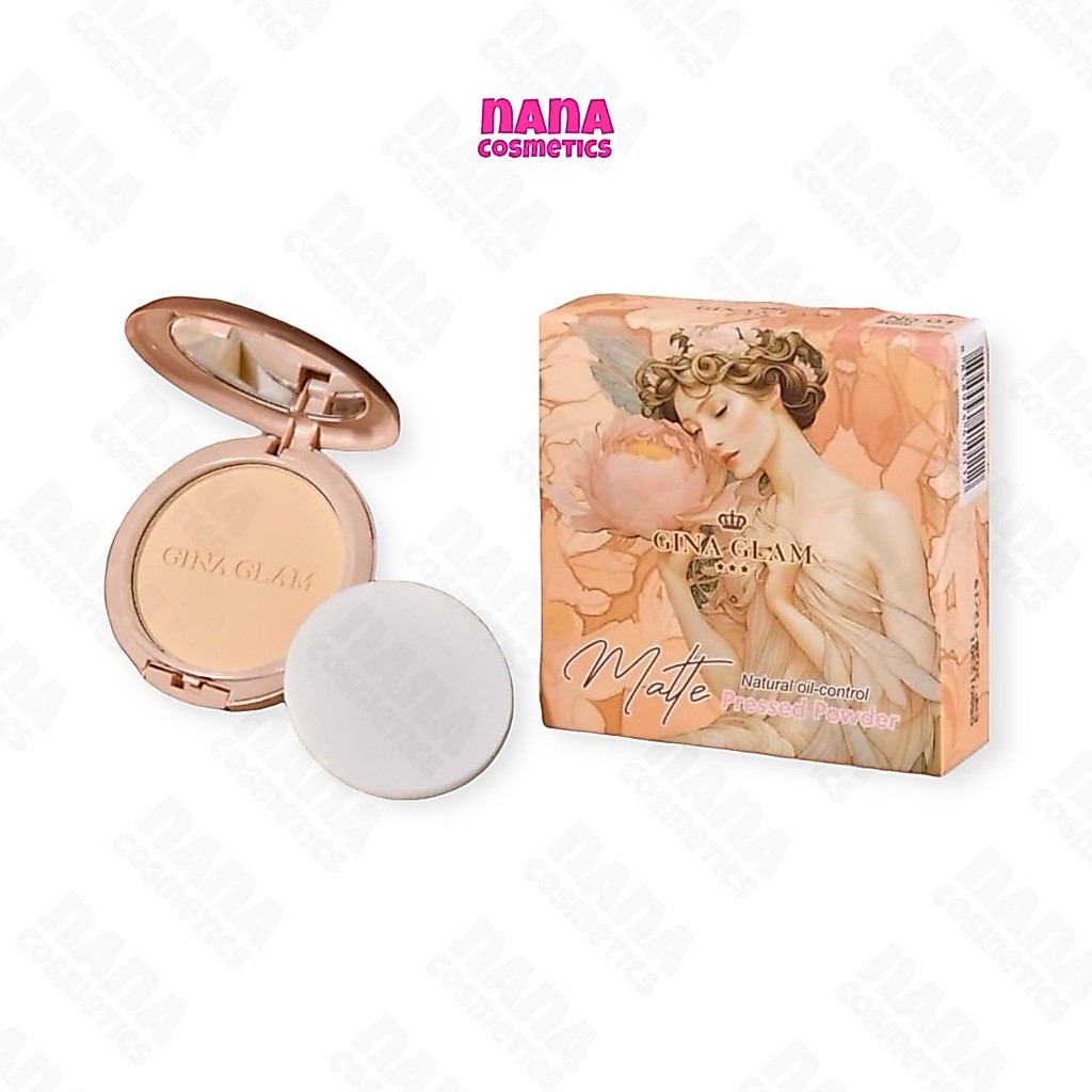 G58 จีน่า เกลม แมทท์ เนเชอรัล ออยล์-คอนโทรล เพรสต์ พาวเดอร์ แป้งพัฟ Gina Glam Matte Natural Oil-Control Pressed Powder