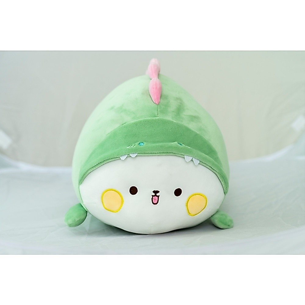 GlobalHouse USUPSO ตุ๊กตาแมวน้ำใส่หมวกไดโนเสาร์ สีเขียว 43x25x20ซม.(#BU9) สินค้าของแท้คุณภาพดี