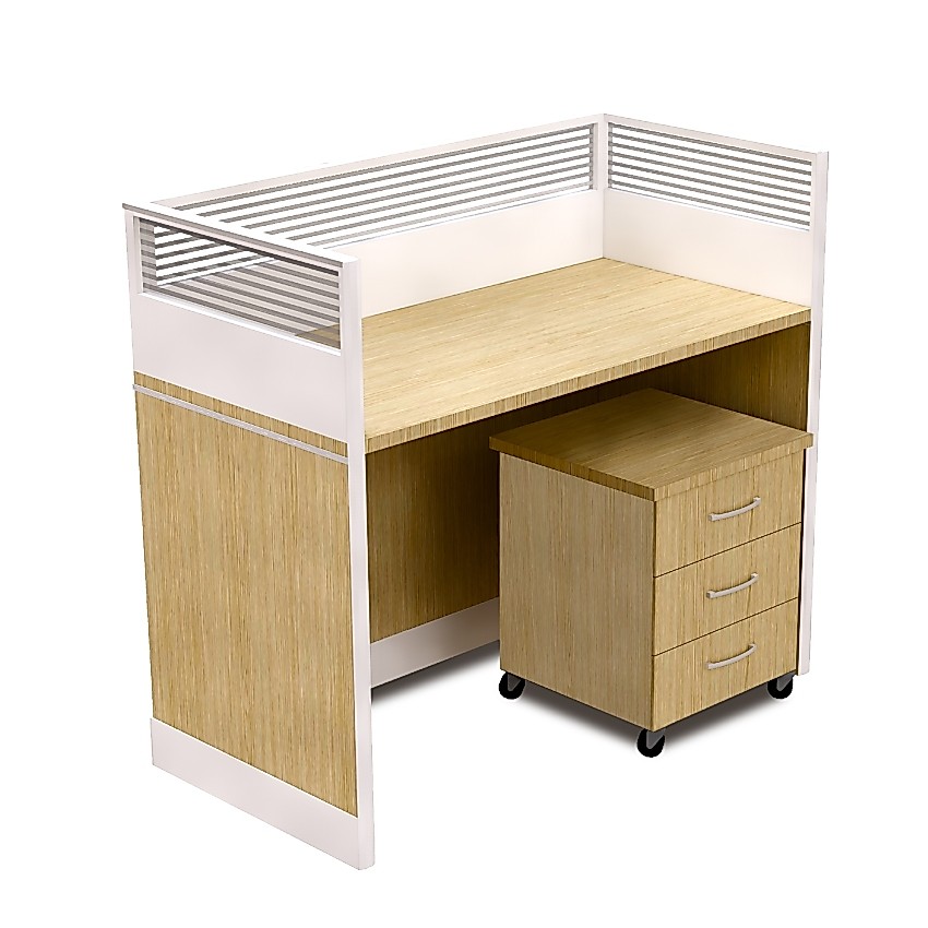 โต๊ะทำงานออฟฟิส แบบ H 1ที่นั่ง modern simple staff desk พื้นที่กว้่าง แถมตู้ลิ้นชัก120*60*110cm