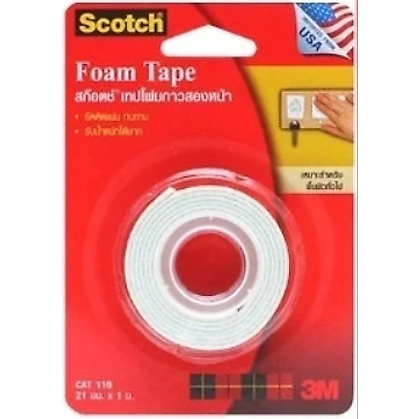 3M SCOTCH เทปโฟมกาวสองหน้า #110 CAT110 , ขนาด 21 มม.