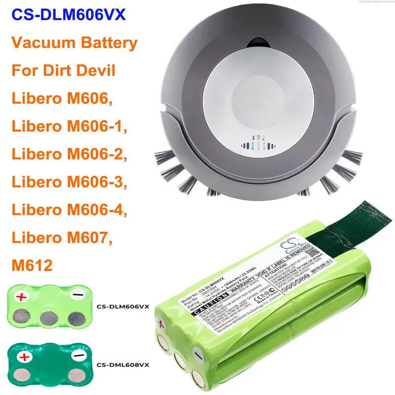 Cameron Sino 1800mAh ถุงสูญญากาศ 0607004 สําหรับ Dirt Devil Libero M606, Libero M606-1, Libero M606-