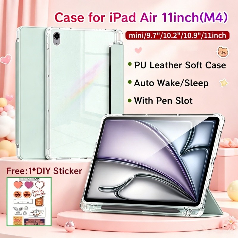 เคสสําหรับ iPad Air 11 นิ้ว M4 M3 / iPad 11th A16 พร้อมช่องเสียบปากกาเคสแม่เหล็กสําหรับ iPad Pro 11 