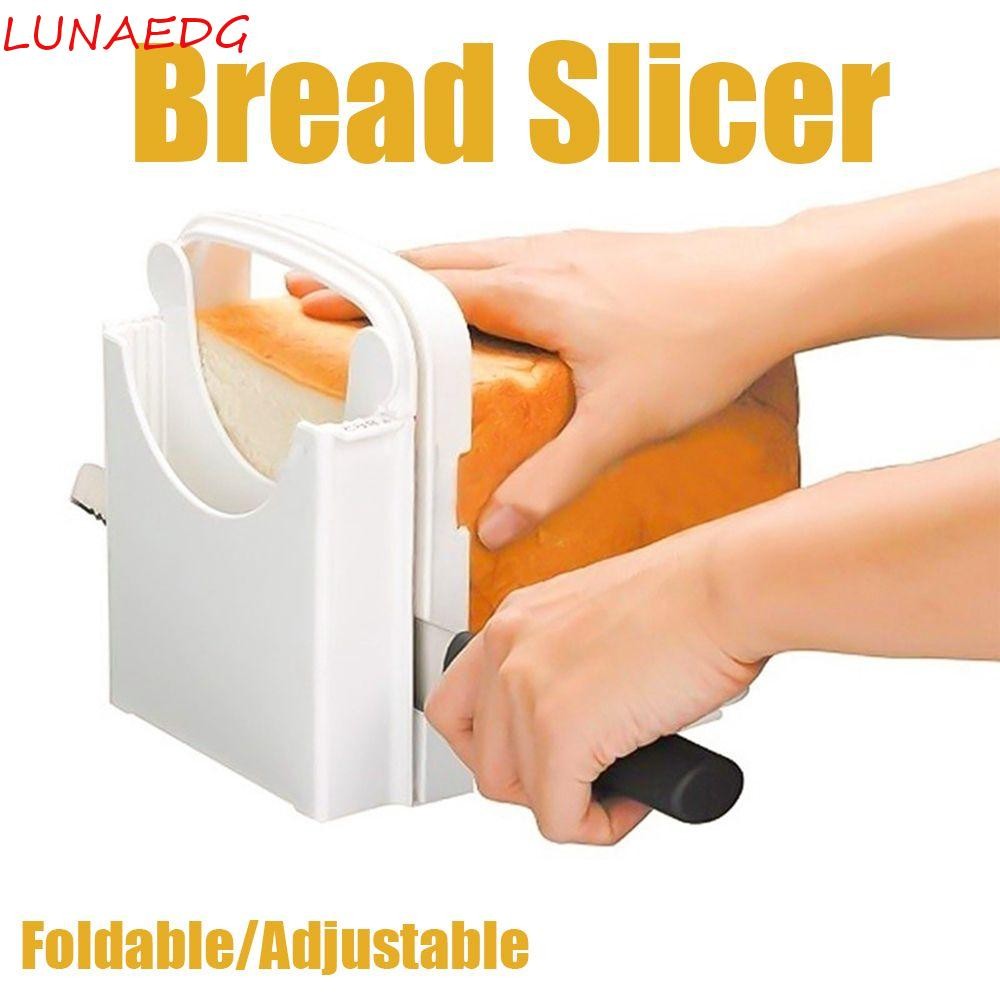 เครื่องตัดขนมปัง LUNAEDGE เครื่องทําแซนวิชพลาสติกแบบปรับได้พร้อมคู่มือตัด Bagel Slicing
