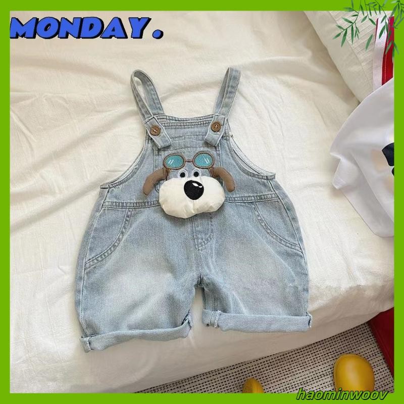 เอี๊ยมยีนส์ นิยมยีนส์ Bala bala Clearance Baby Denim Overalls กางเกงขาสั้นเสื้อผ้าเด็กฤดูร้อนสไตล์ให