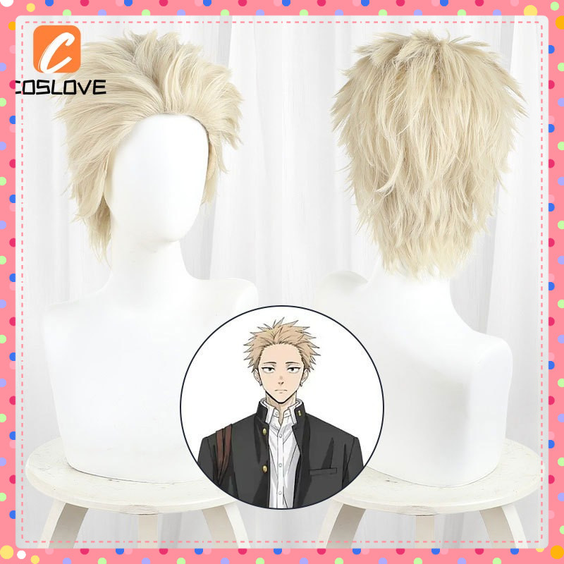 วิกคอสเพลย์ผมสั้นหยิกสีเหลือง สำหรับคอสเพลย์คาแรคเตอร์จาก anime Kaoruhan Tsumugi Rintaro