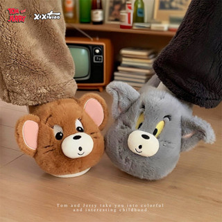 XIXITIAO รองเท้าแตะผ้าฝ้าย Plush Warm น่ารักผู้ชายผู้หญิงฤดู…