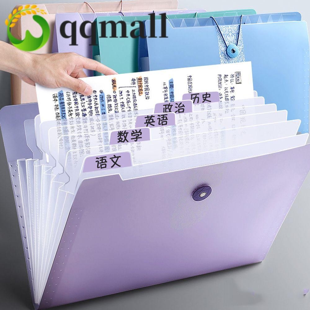 Qqmall ถุงกระดาษใส่เอกสาร ขนาด A4 12 ช่อง แบบพกพา พร้อมการ์ดฉลาก