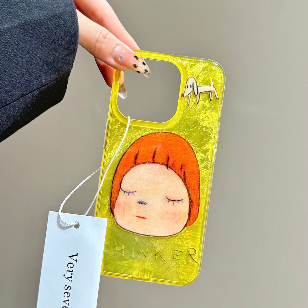 น่ารัก Yoshitomo Nara Apple 16/15/14pro เคสโทรศัพท์ 13/12 Frosted 11/xr Soft Case 78p Girl xs