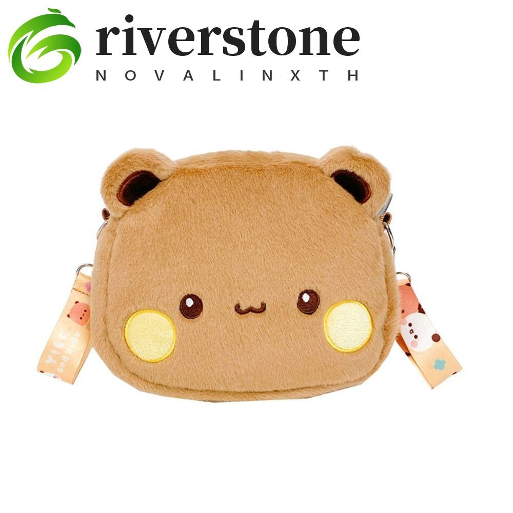 Riverstone Bubu และ Dudu Panda Plush กระเป๋า,ขนาดใหญ่ความจุ Fluffy Panda Bubu Plush กระเป๋าสะพาย,กระเป๋าถือแบบพกพา PP ผ้าฝ้ายซิปการ์ตูน Panda หมีตุ๊กตา Party