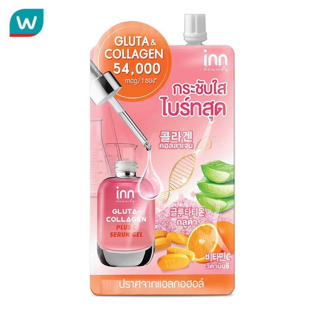 🔥กล่องx6ซอง🔥Inn Beauty Gluta-Collagen Plus C Serum Gel อินน์ บิวตี้ กลูต้า-คอลลาเจน พลัส ซี เซรั่ม เจล 50 กรัม