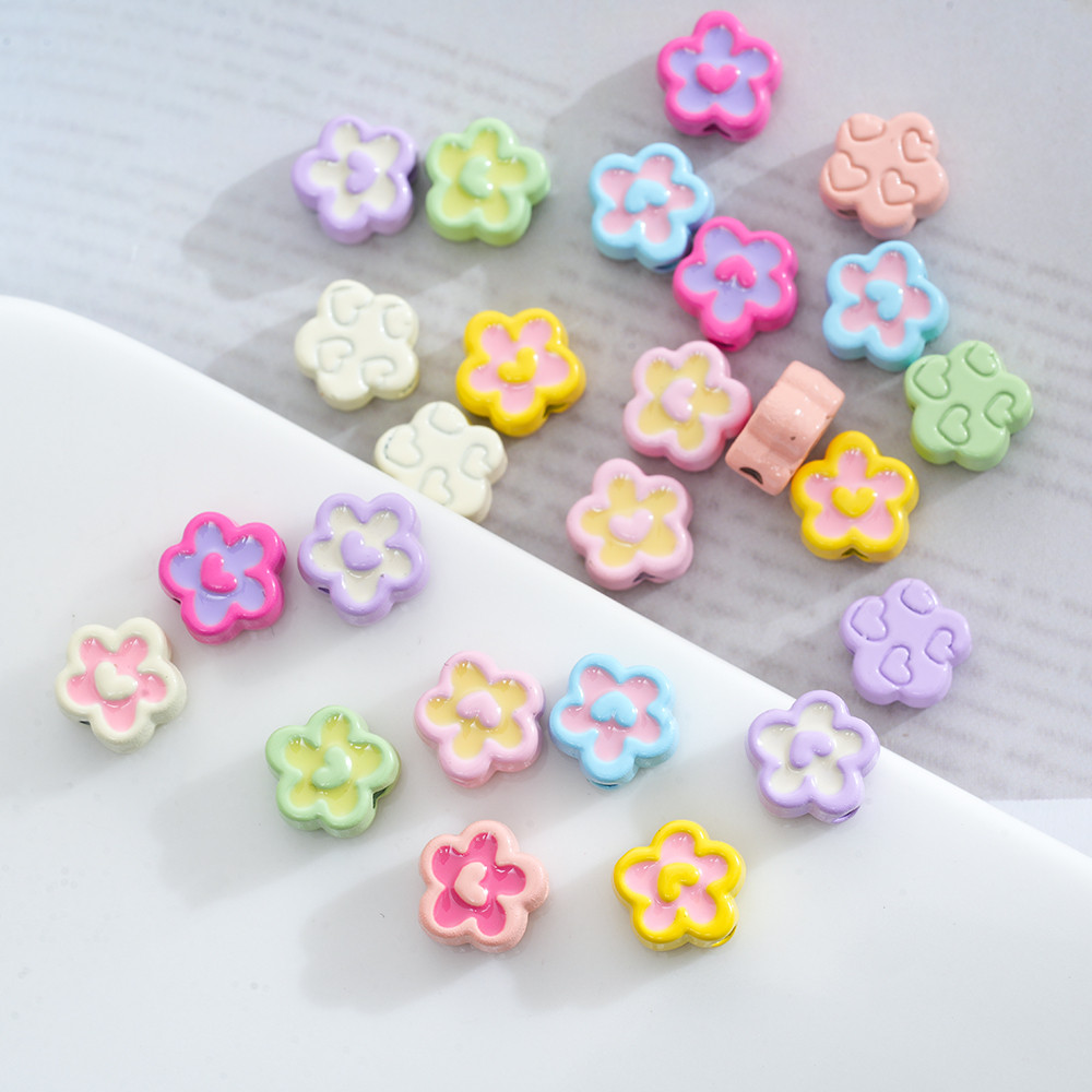 ลูกปัดดอกทานตะวัน 5 ชิ้น สีทาโลหะผสม เหมาะสำหรับทำสร้อยข้อมือและสร้อยคอ