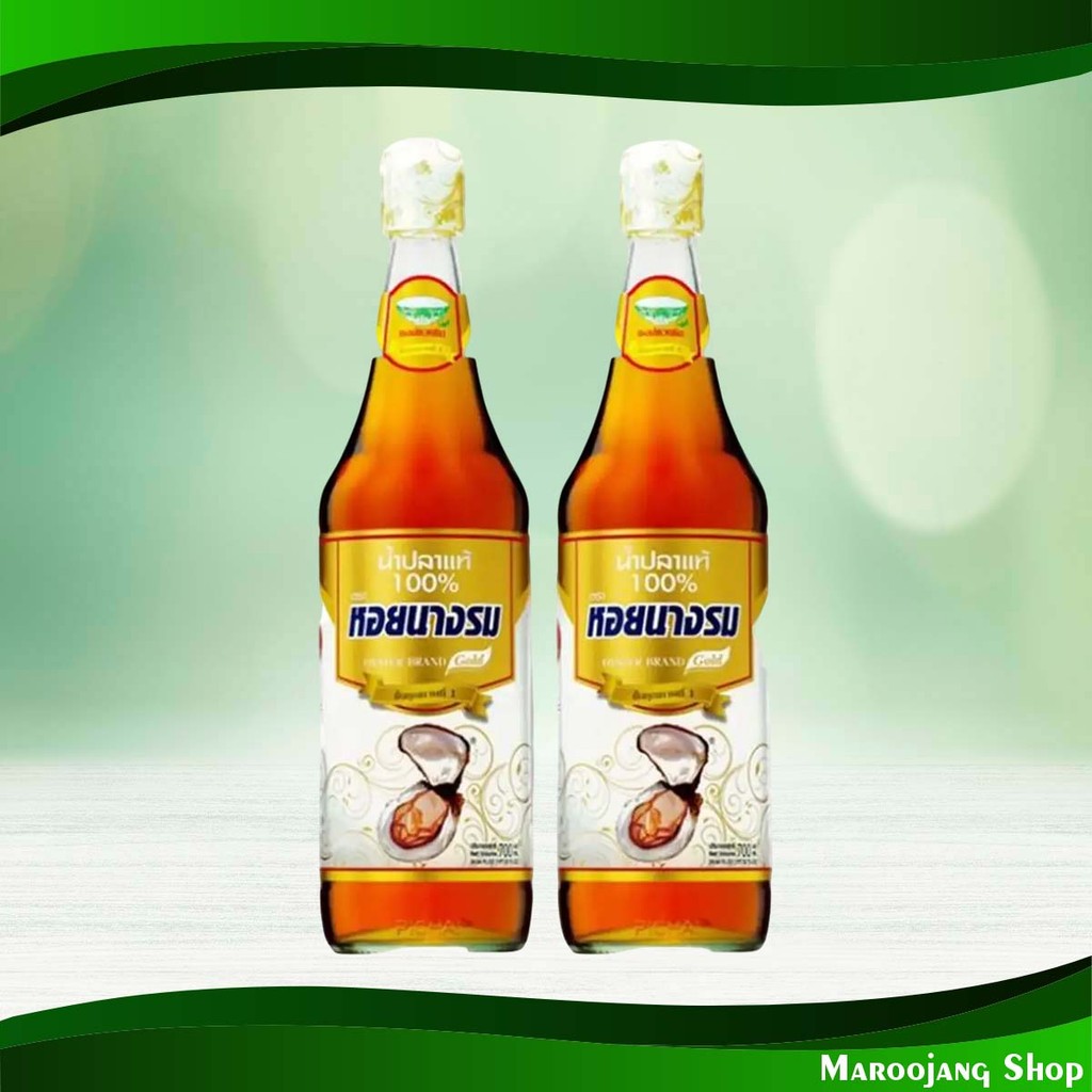 น้ำปลา ฉลากทอง ขวดแก้ว หอยนางรม 700 มล. (2ขวด) Fish Sauce Gold Label Glass Bottle Oyster