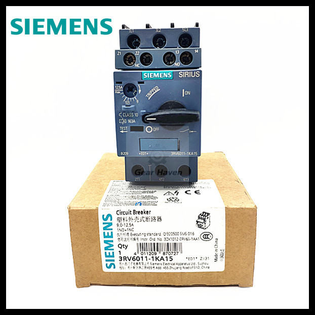 Siemens Circuit Breaker 3RV601-0FA15/0GA15/0HA15/0JA15/1KA15/4A15 0.36-0.5 A 0.45-0.63 A 1.1-1.6 A 2