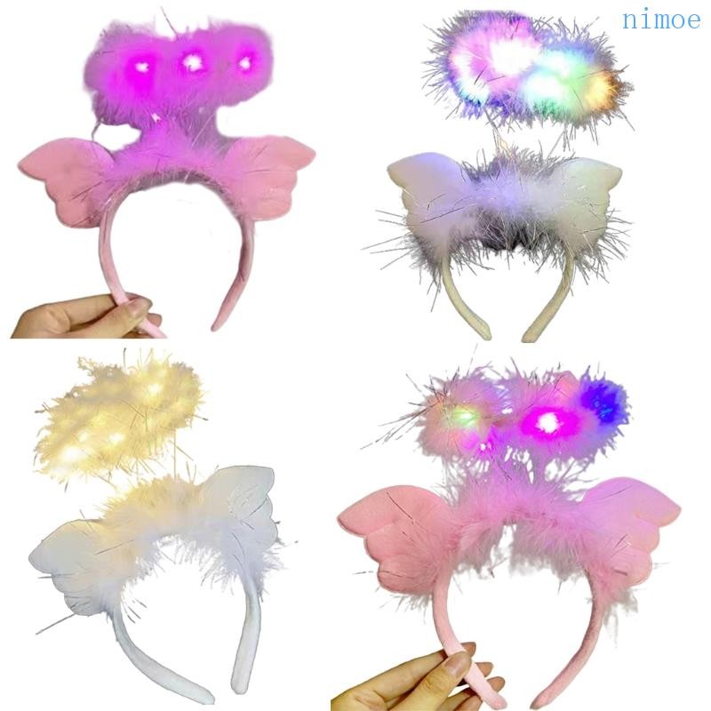 Nio LED Hair Hoop Angel Halo ที่คาดผมสำหรับงานปาร์ตี้และคอสเพลย์