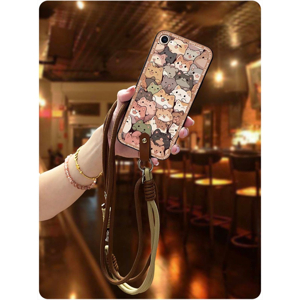 พื้นผิวคู่ Apple iphone 7/8/SE 2020/2022/SE2/SE3/ip7/ip8 เคสโทรศัพท์การ์ตูนรุ่น Q อินเทรนด์ Halter ค