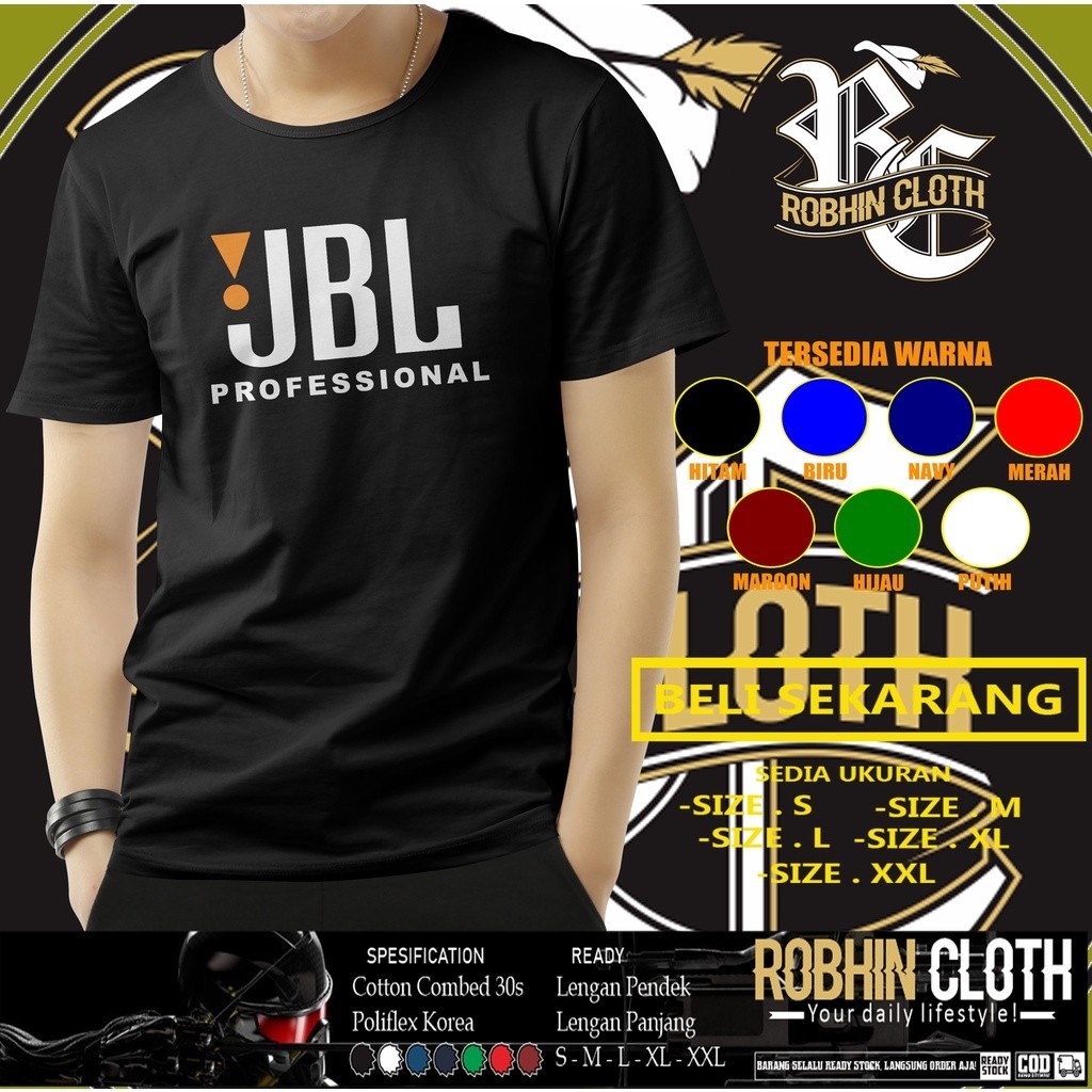 Jbl Professional Audio Music Shirt Logo T-shirt (เสื้อยืดไมโครไฟเบอร์) เสื้อยืดกลางแจ้ง เสื้อยานยนต์