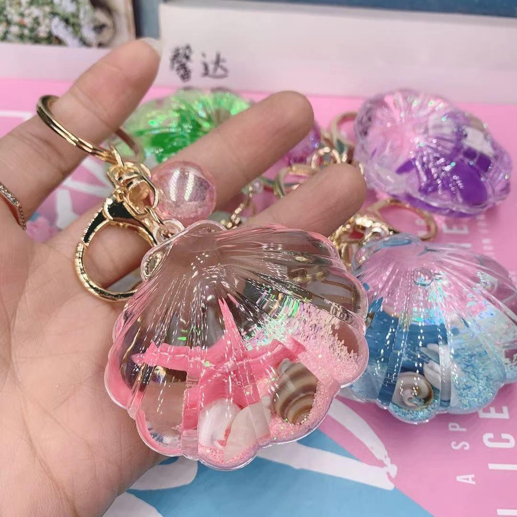 Creative Girly Heart Shell Starfish Quicksand Bottle Dreamy Ocean Starry Sky Floating Quicksand Bott