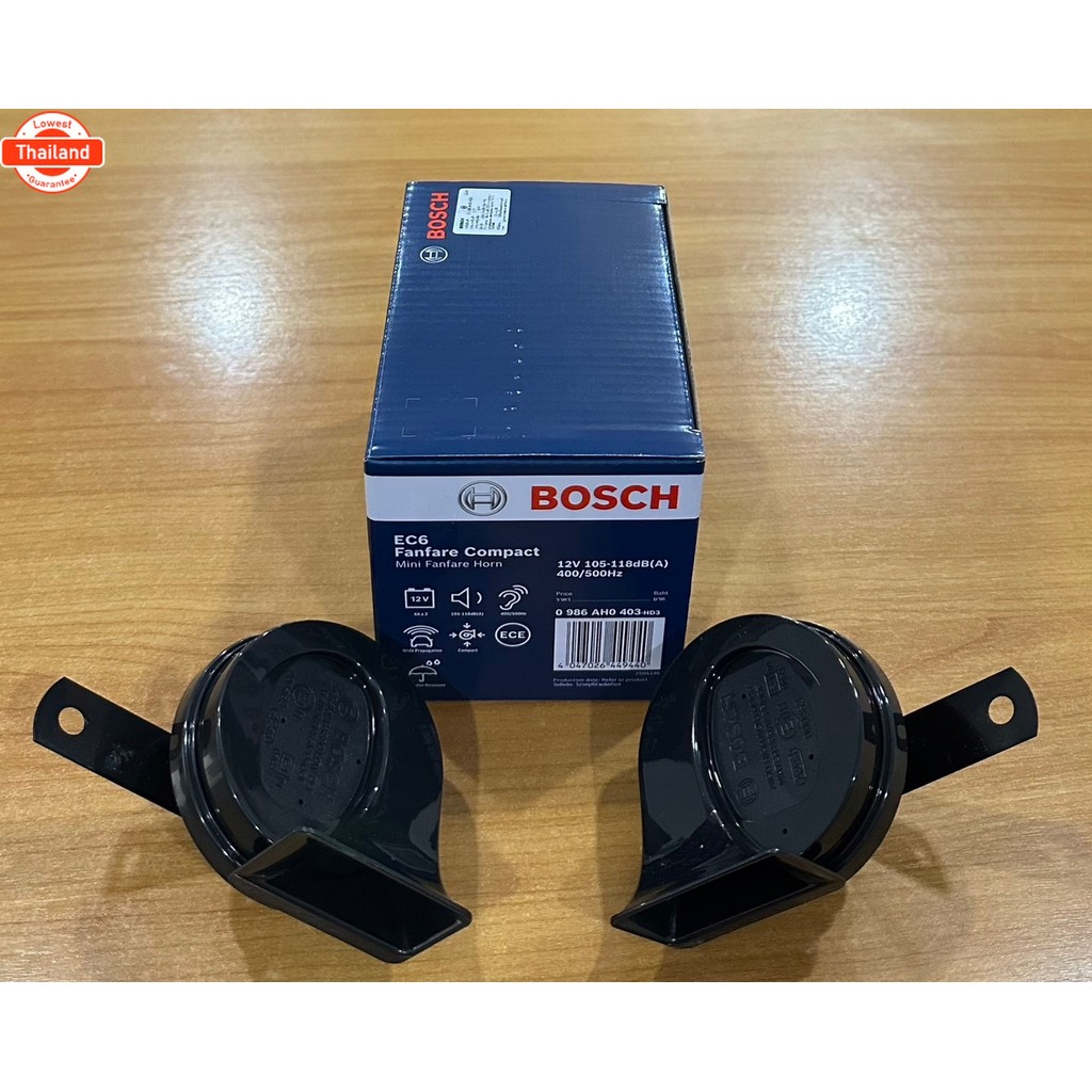 BOSCH อช แตรรถยนต์ BOSCH Windtone 12V.  หอยโข่งสีดำ รุ่น EC6 เสียงเ็นซ์