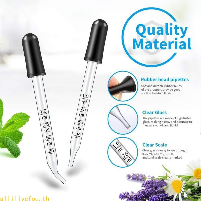 LIVE Dropper Glass Liquid Droppeer Striaght-Tip หลอดหยดเฉียง