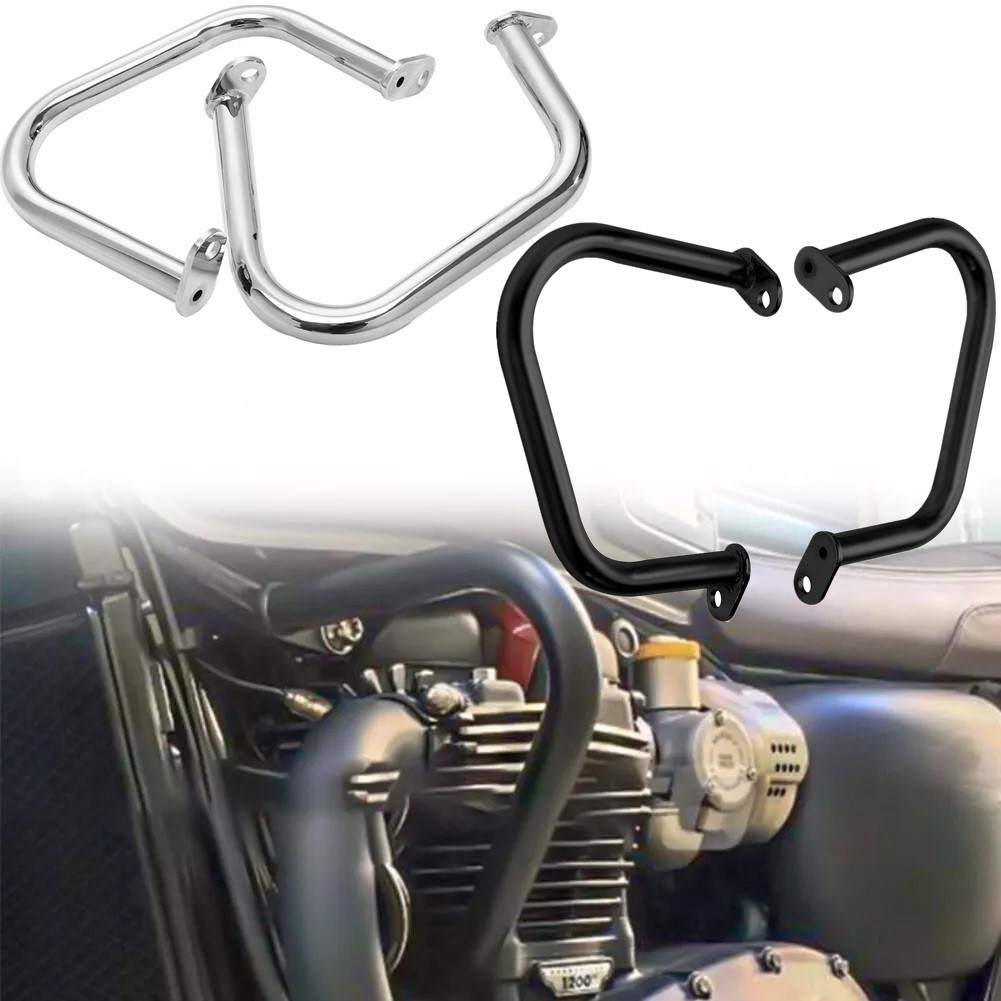 เครื่องยนต์ Guard Highway Crash Bar Protecti กันชนสําหรับ Triumph Bonneville T100 T120 Thruxton 1200 R Street Twin 16-20, Street Cup Bobber 17-20