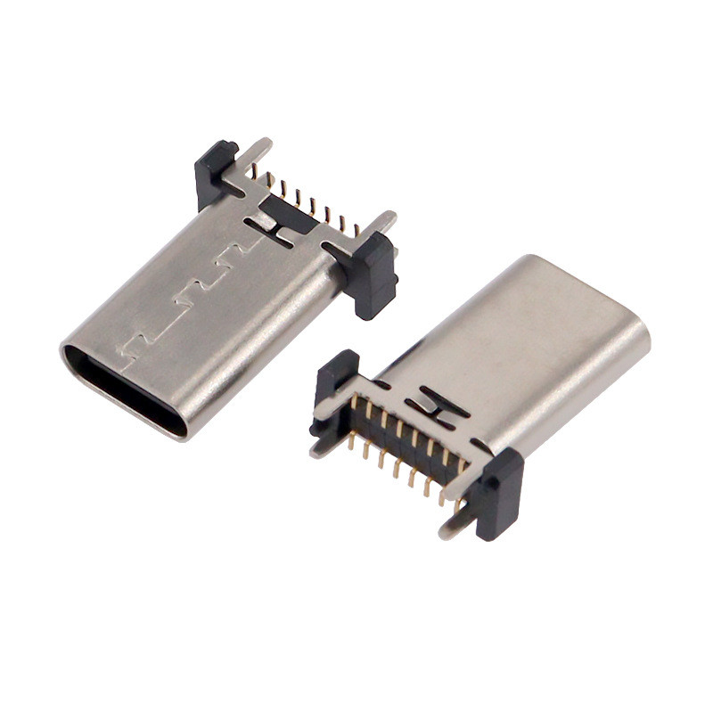 TYPE-C ซ็อกเก็ตหญิง 16P Patch USB Connector ปลั๊กสี่พินบอร์ด 9.3/10/10.5/13.1/13.7/15 มม.