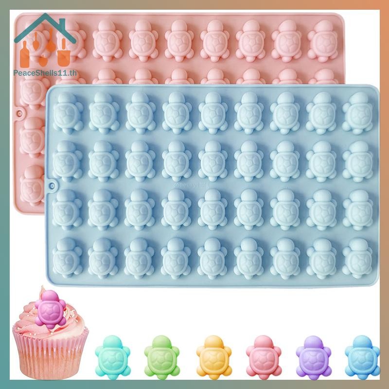 PeaceShells มินิเต่าซิลิโคนแม่พิมพ์สําหรับช็อกโกแลต, 36-Cavity Sea Turtle ช็อกโกแลตลูกอมแม่พิมพ์เต่า Ice Cube สัตว์ทะเลเรซิ่นแม่พิมพ์ TH