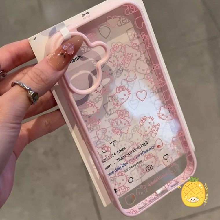สําหรับIPhone 17 16 15 14 Plus 13 12 11 Pro Max X XR XS MAX 7 8 Plus Black Line Kitty Cat Heartคู่เคสโทรศัพท์ปกอ่อน