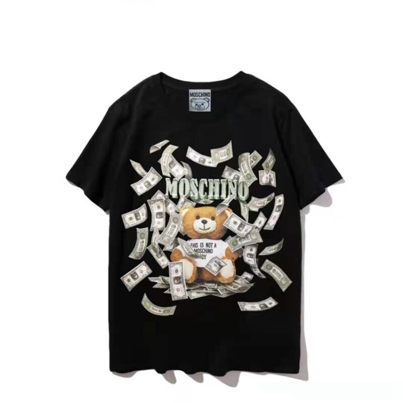 เสื้อยืดMoschino.Big.Brother.Bear.แขนสั้นสำหรับทั้งผู้ชายและผู้หญิง