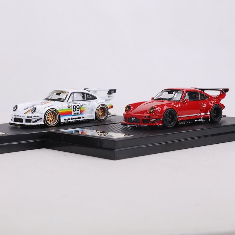 ⭐24ชม.⭐Star Model 1:64 Porsche RWB930 GT Widebody สปอยเลอร์ดัดแปลงโลหะผสมโมเดลรถDiecast