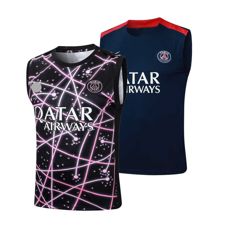 25-26PFC Star Line เสื้อกล้ามกีฬาสีดําขนาดบวกคอกลมหลวมเสื้อกีฬาลําลอง
