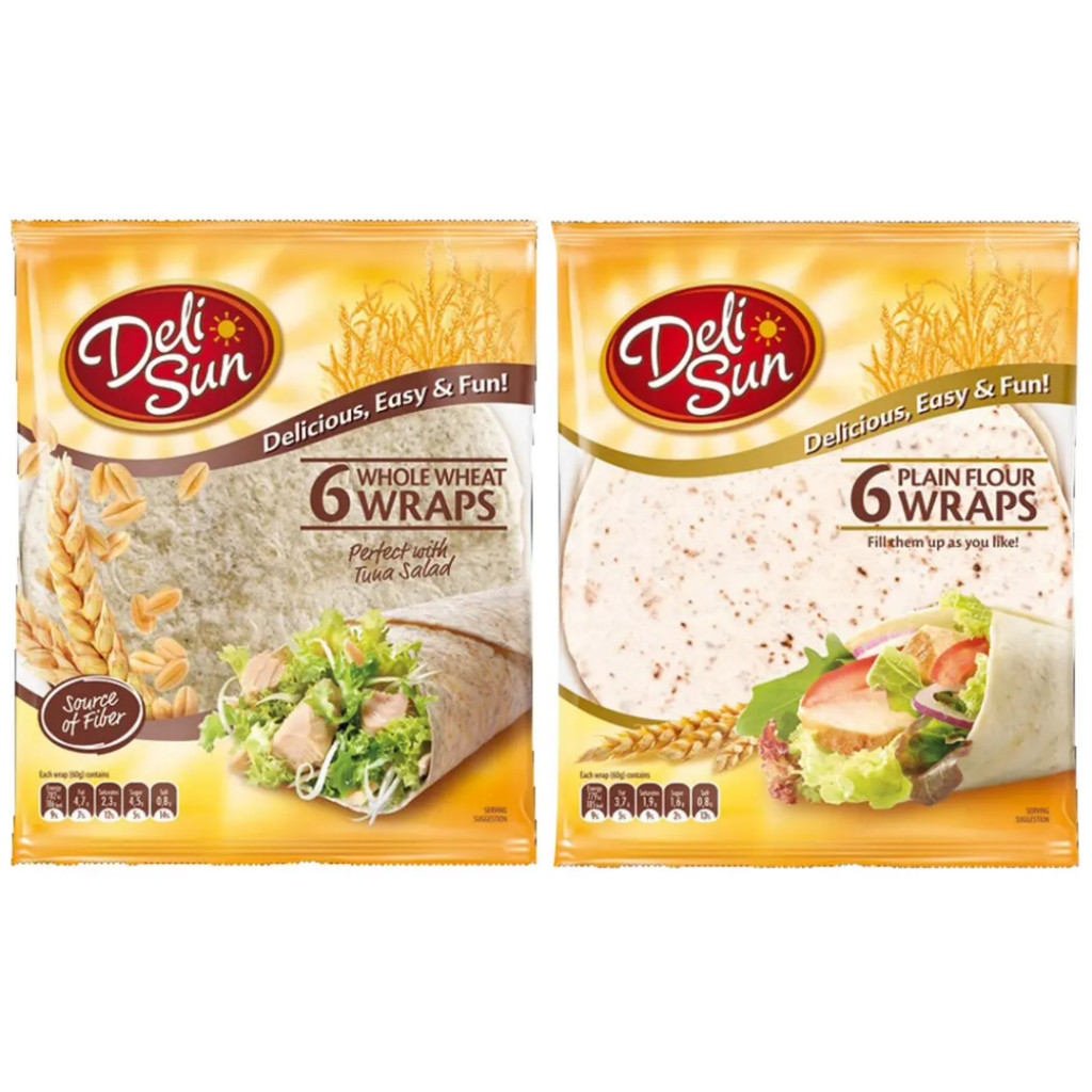 เดลิซัน 6 แผ่นแป้ง 360 กรัม Deli Sun 6 Wraps 360 g.