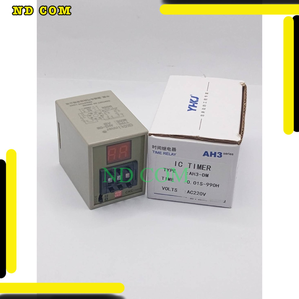 new คุ้มงานแท้ ทามเมอร์ เวลา  TIMER : AH3-DM : 0.01S-990H VOLTS : AC220V 24v 12v พร้อมส่ง