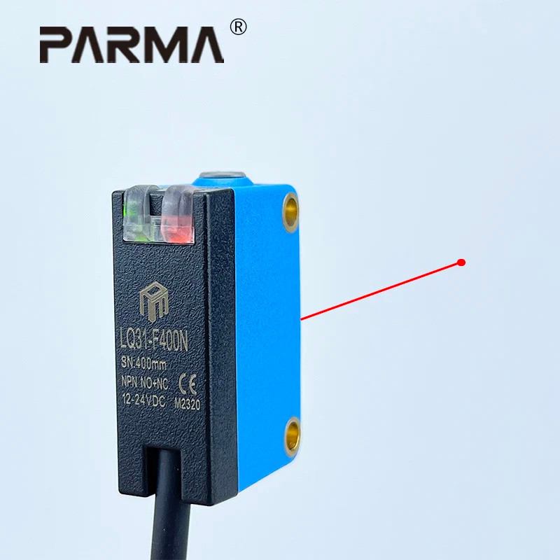 PARMA เซ็นเซอร์เลเซอร์สี่เหลี่ยมกระจายแสงสะท้อนการตรวจจับจุดเลเซอร์ที่มองเห็นได้ระยะทาง 400 มม. LD61