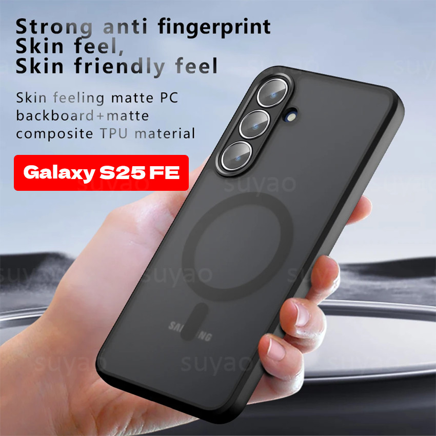 สําหรับ Samsung Galaxy S26 FE Ultra S25FE S25 S26FE 2025 แม่เหล็กโปร่งแสง Matte เคสโทรศัพท์ Anti-knock PC TPU ปลอกเต็ม SamsungS25FE Plus S24FE กันกระแทกปกหลัง