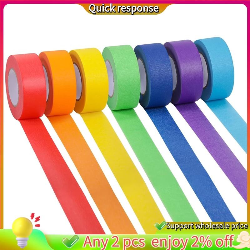 ในสต็อก-เทปกาวสี สําหรับศิลปะและงานฝีมือ ติดตั้งง่าย