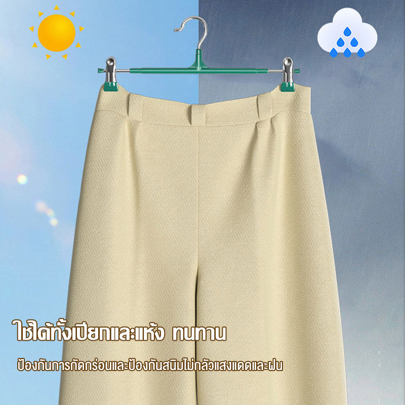 BAZZR ไม้แขวนเสื้อหนีบไม้แขวนเสื้อแบบหนีบ ไม้เเขวนหนีบผ้า หนีบกางเกง กระโปรง สเเตนเลส เคลือบซิลิโคน ป้องกันสนิม 1เเพ็ค - รูปที่ 3