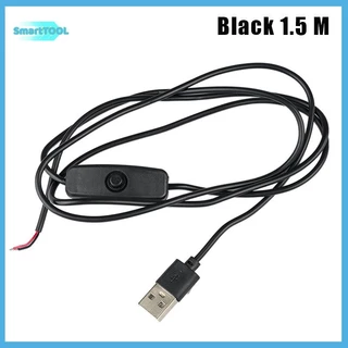 UTZN> สายไฟ 5V 1M/1.5M USB ชาย 2 สายเชื่อมต่อ 501 ปุ่ม ON OFF 2A สําหรับ LED Strip โคมไฟหลอดไฟใหม่