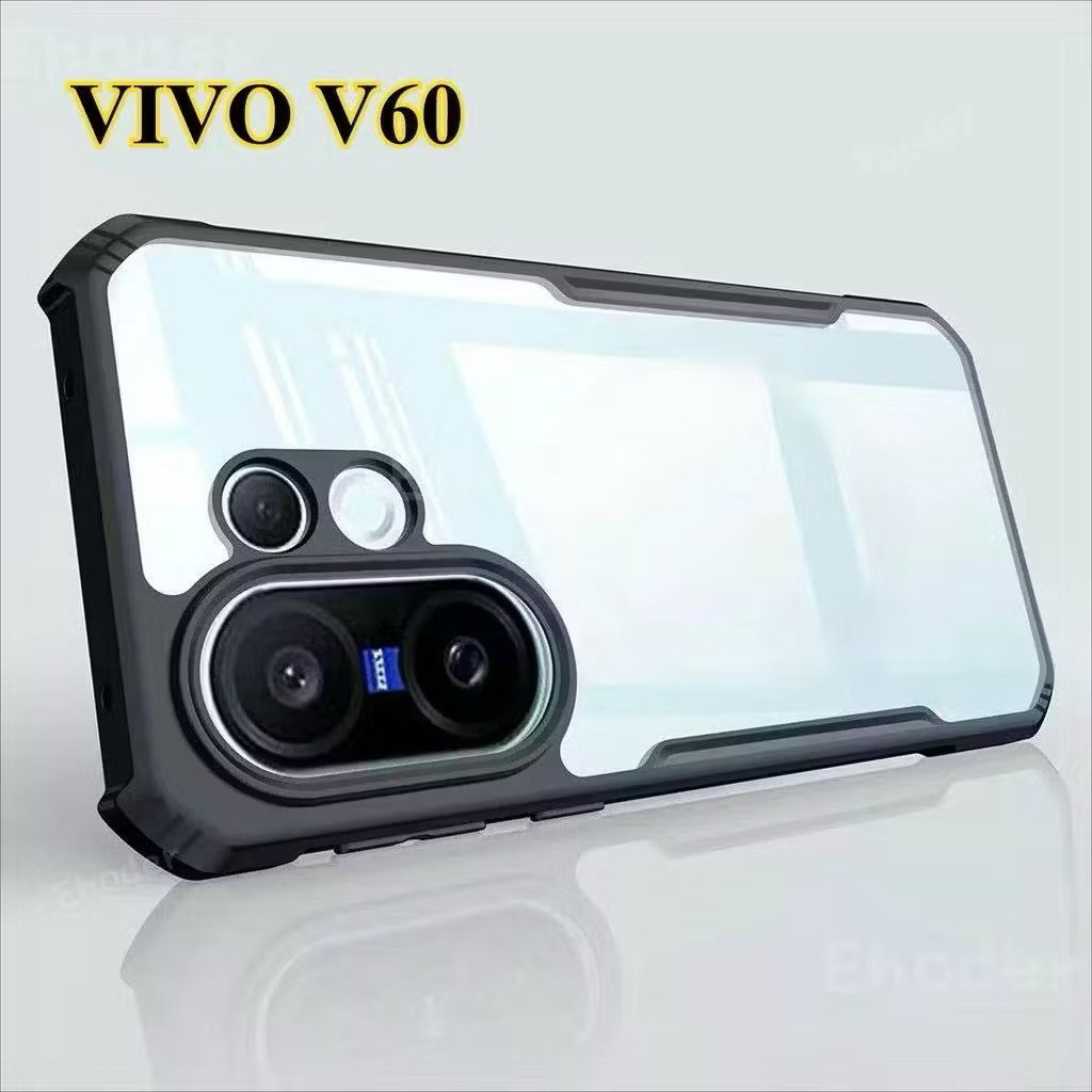 เคสขอบดำหลังใส สำหรับ Vivo V60 5G หลังแข็ง พร้อมส่ง กันกระแทก ตรงรุ่น