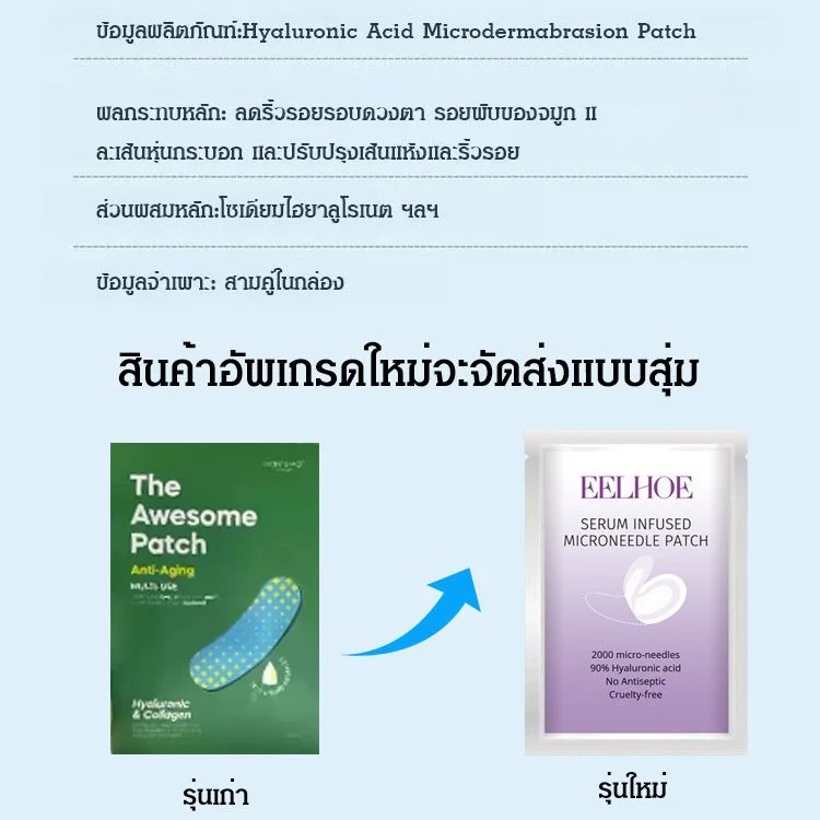 ✅3 วินาทีลดริ้วรอย✅ แผ่นแปะตาไมโครนีดเดิลไฮยาลูโรนิกแอซิด มาส์กรอบดวงตาเพื่อยกกระชับและต่อต้านริ้วรอย ขจัดริ้วรอยเล็กๆ/รอยคล้ำรอบดวงตา/ถุงใต้ตา แผ่นแปะแบบละลายน้ำ ราคา ถูกที่สุด ดีลบีเคเค แกลเลอรีภาพที่ 9
