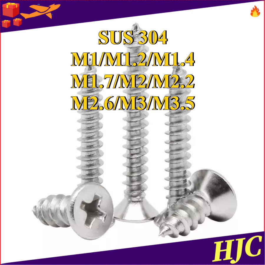 สกรูเกลียวปล่อย  หัวF+ น็อต สกรู หัวเตเปอร์ แฉก F+ สแตนเลส 304 เกลียวปล่อย/ Flat Head Phillip Tappin